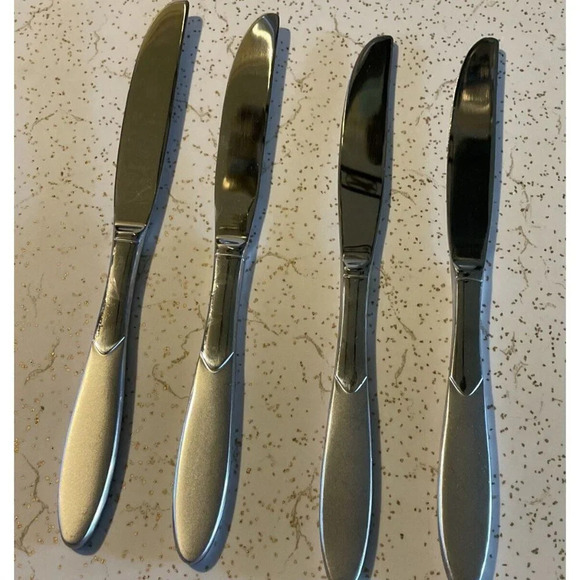 Cambridge Crescent Stainless 4 Dinner Knifes‎ Frosted Satin Flatware NEW - Picture 2 of 3